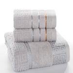 3 PCS Plaid Cotton Towel Bath Set