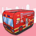 Children Toy Tent Cloth Fire Truck Police Car School Bus Game House, Fire Truck, Police Car, School Bus, Ice Cream Truck
