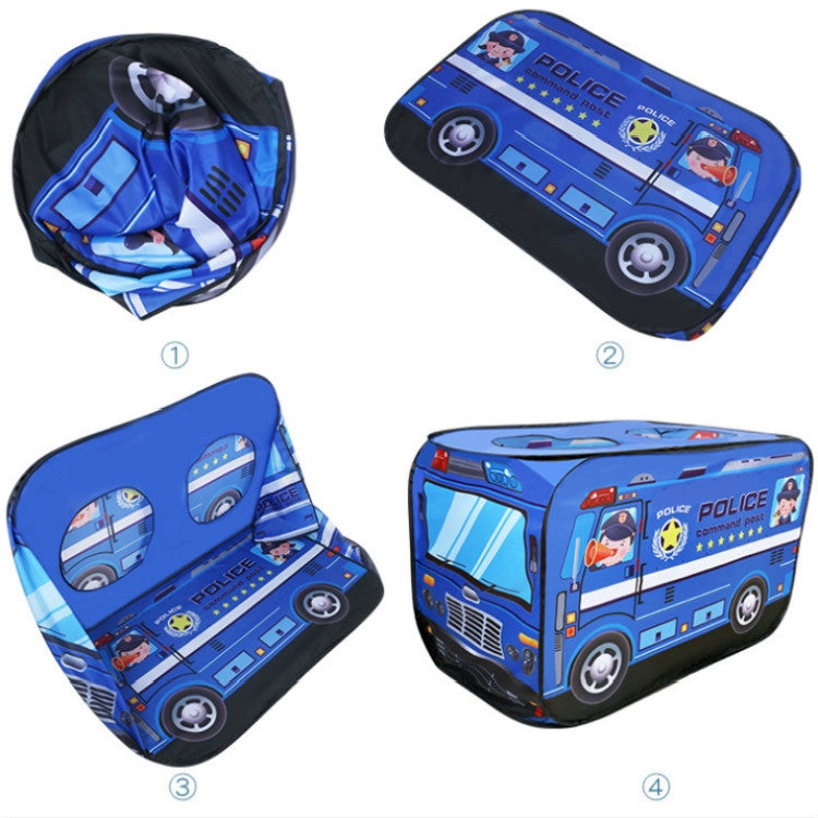 Children Toy Tent Cloth Fire Truck Police Car School Bus Game House, Fire Truck, Police Car, School Bus, Ice Cream Truck
