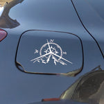 5 PCS NSWE Fashion Mountains Compass Rose Decal Nautical Compass Navigate Car Sticker, Size: 13.7x9.4cm, 5 PCS Black, 5 PCS  Silver