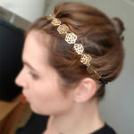 2 PCS Fashion Lovely Metallic Women Hollow Rose Flower Elastic Headband Headwear Accessories