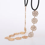 2 PCS Fashion Lovely Metallic Women Hollow Rose Flower Elastic Headband Headwear Accessories