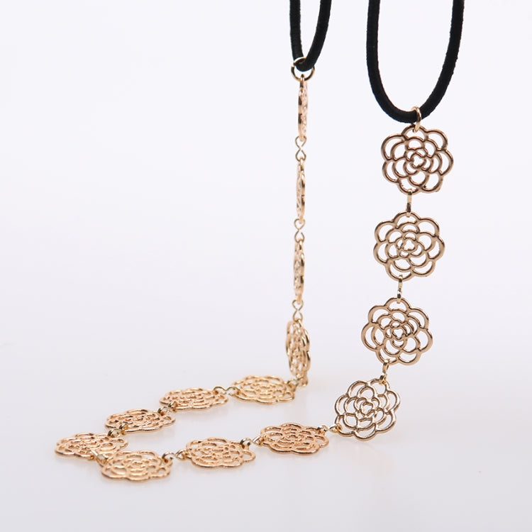 2 PCS Fashion Lovely Metallic Women Hollow Rose Flower Elastic Headband Headwear Accessories