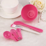 4-in-1 DIY-Gesichtsmasken-Set mit Rührschüssel, Pinsel, Löffel und Stäbchen – Professionelles Gesichtspflege-Set für Frauen, erhältlich in Rot, Blau, Lila und Hellgelb