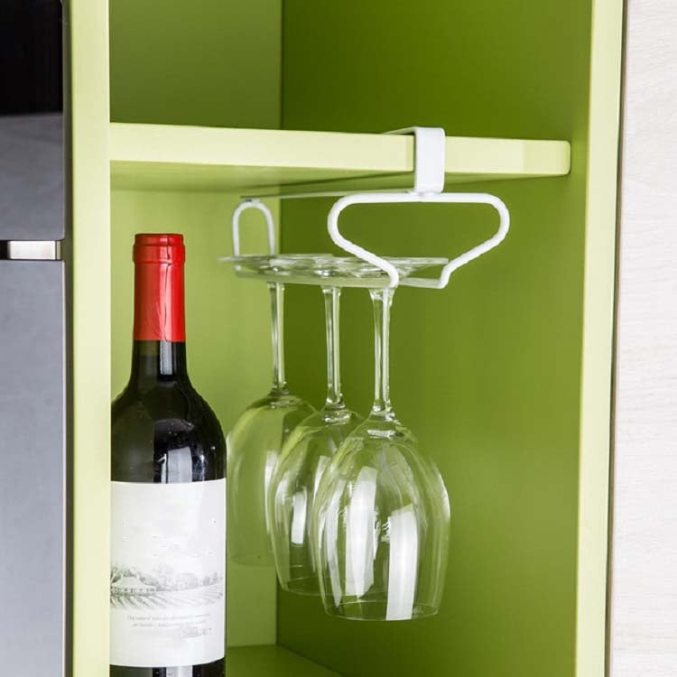 Wrought Iron Wine Glass Holder Upside Down Goblet Creative Hanging Cup Holder, 3 PCS