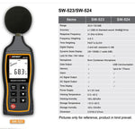 جهاز قياس ديسيبل الضوضاء عالي الدقة محمول SNDWAY، SW523، SW524 (تخزين + اتصال USB)