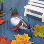 2 PCS Simulation Foam Pigeon Model Home Garden Ornament Miniature Decor, Foam Pigeon