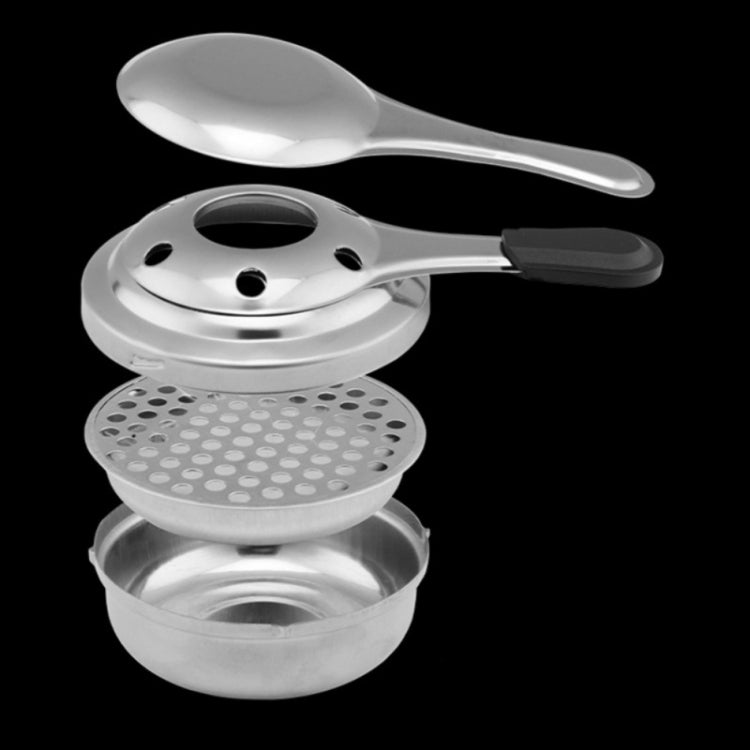 Outdoor Mini Stainless Steel Handle Alcohol Stove Camping Fuel Small Hot Pot Windproof Alcohol Stove, 9.5cm