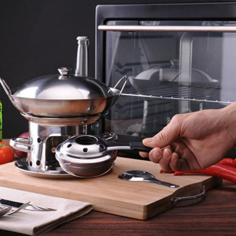 Outdoor Mini Stainless Steel Handle Alcohol Stove Camping Fuel Small Hot Pot Windproof Alcohol Stove, 9.5cm