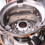 Outdoor Mini Stainless Steel Handle Alcohol Stove Camping Fuel Small Hot Pot Windproof Alcohol Stove, 9.5cm