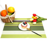 2 PCS Kitchen Dinning Table Placemat Napkins Heat Resistant PVC Stripe Mat Placemats Manteles Doilies Coaster Cup Pad