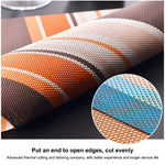 2 PCS Kitchen Dinning Table Placemat Napkins Heat Resistant PVC Stripe Mat Placemats Manteles Doilies Coaster Cup Pad