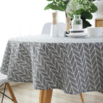 Polyester Cotton Round Tablecloth Dust-proof Cotton and Linen Printing Tablecloth, 100cm, 120cm, 150cm