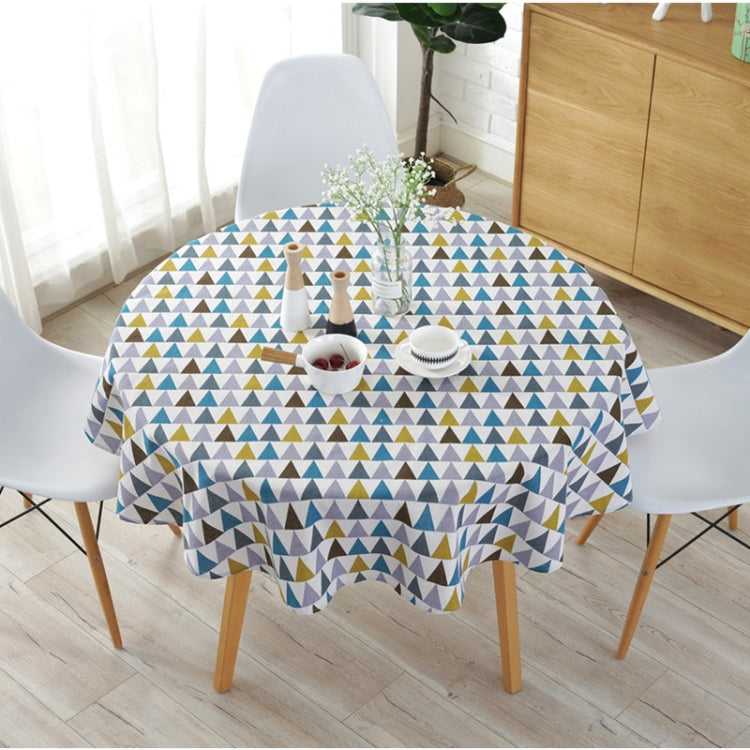 Polyester Cotton Round Tablecloth Dust-proof Cotton and Linen Printing Tablecloth, 100cm, 120cm, 150cm