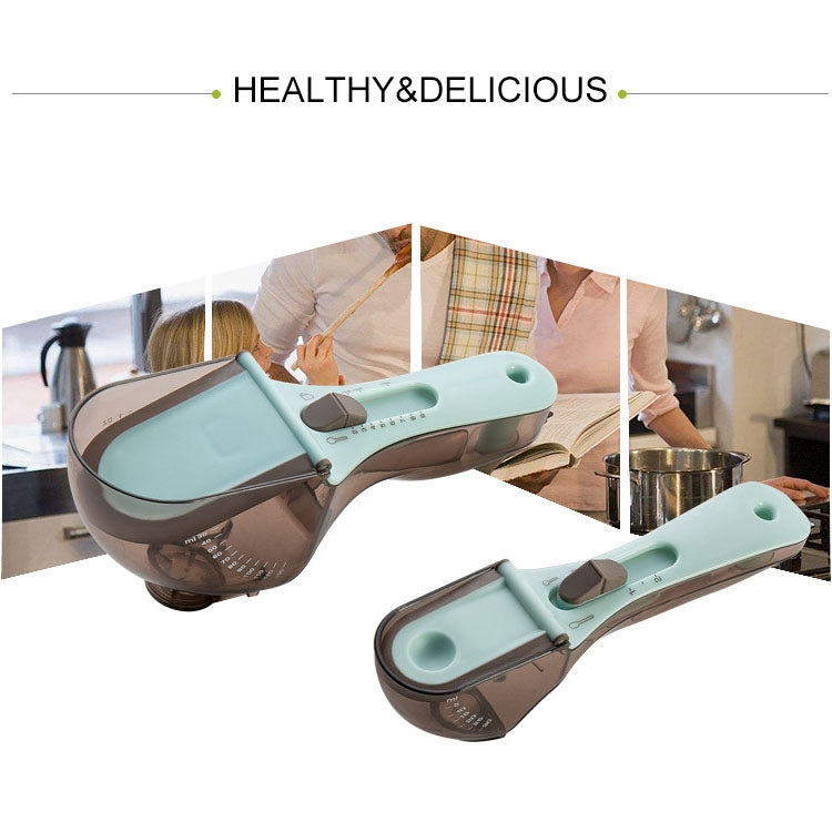 ملعقة قياس بلاستيكية قابلة للتعديل لأدوات الخبز، مجموعة 1 كبيرة و1 صغيرة، 4 قطع صغيرة، 3 قطع كبيرة