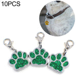10 PCS Enamel Cat Dog  Bear Paw Prints Key Chain Jewelry Making