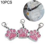 10 PCS Enamel Cat Dog  Bear Paw Prints Key Chain Jewelry Making