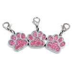 10 PCS Enamel Cat Dog  Bear Paw Prints Key Chain Jewelry Making