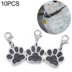 10 PCS Enamel Cat Dog  Bear Paw Prints Key Chain Jewelry Making