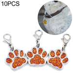 10 PCS Enamel Cat Dog  Bear Paw Prints Key Chain Jewelry Making
