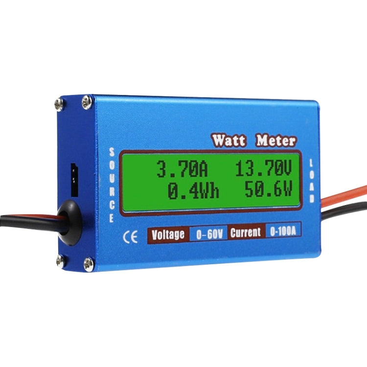 مقياس واط عالي الدقة لطائرة نموذجية 0-100A 0-60V تيار مستمر 50A