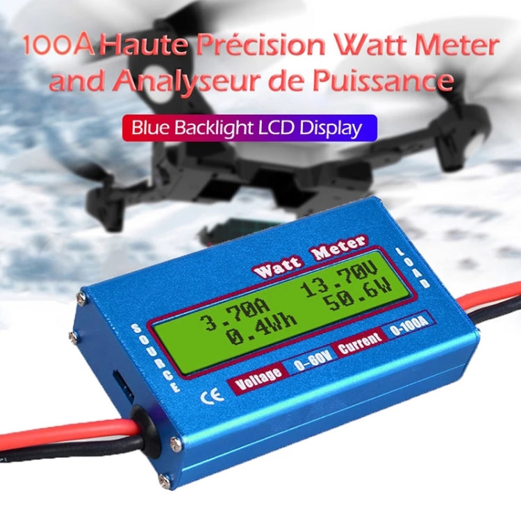مقياس واط عالي الدقة لطائرة نموذجية 0-100A 0-60V تيار مستمر 50A