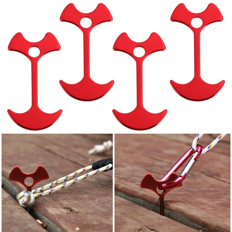 4 PCS Camping Tent Peg Path Deck Board Fishbone Nail Anchor Tent Peg Windproof Tent Rope Nail Floor Outdoor Travel Hook, Fishbone Nail Ancho