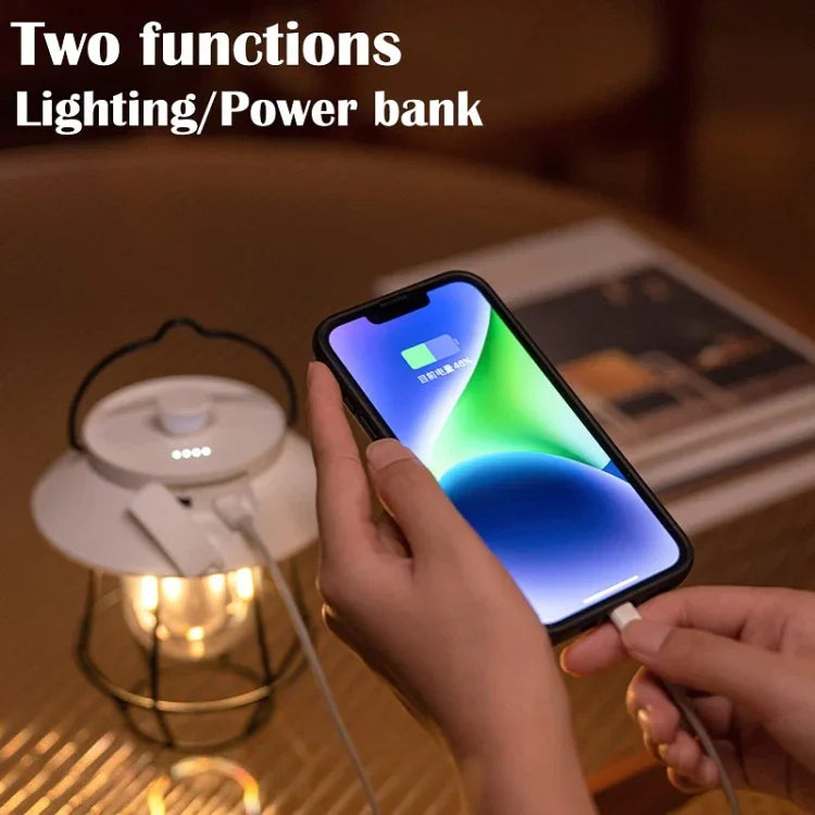 Outdoor Hanging Camping Lights Tent Lighting Atmosphere Lights, Handle Black, Handle White