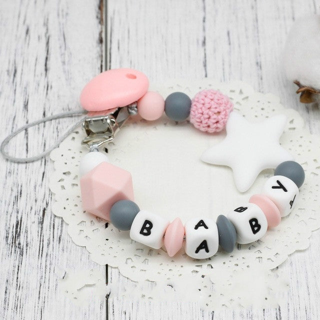 DIY Silicone Baby Pacifier Clip Colorful Pacifier Chain