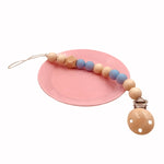 Baby Pacifier Clip Chain Wooden Holder Soother Pacifier Clips Leash Strap Nipple Holder for Infant Feeding