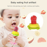 Baby Nipple Fresh Food Fruit Milk Feeding Bottles Learn Feeding Drinking Handle Teething Pacifier with Bell, S, M, L