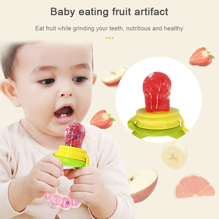 Baby Nipple Fresh Food Fruit Milk Feeding Bottles Learn Feeding Drinking Handle Teething Pacifier with Bell, S, M, L