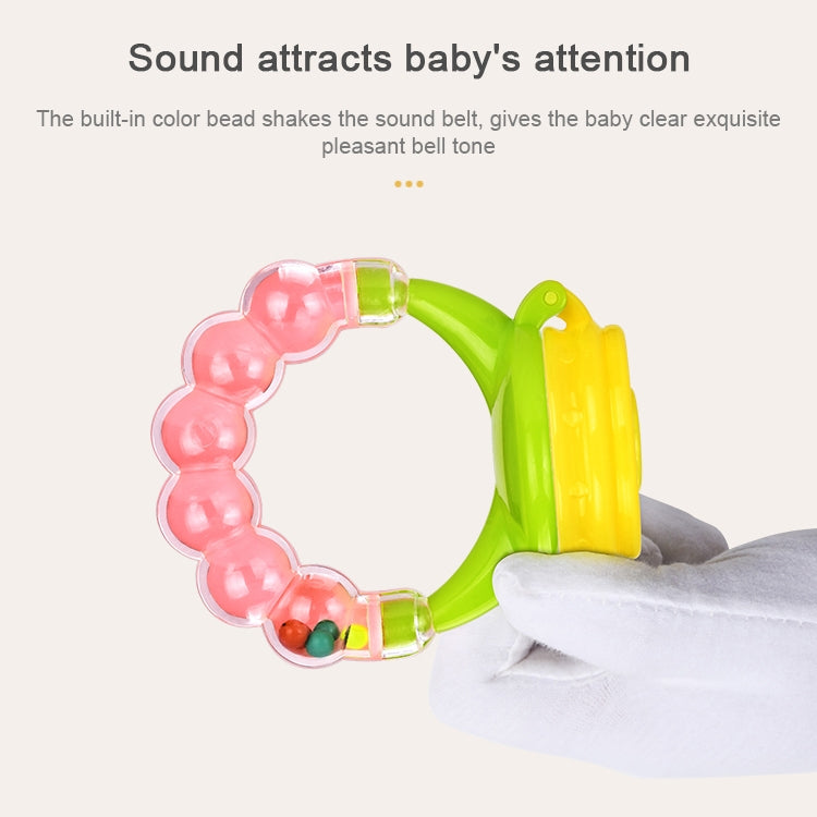 Baby Nipple Fresh Food Fruit Milk Feeding Bottles Learn Feeding Drinking Handle Teething Pacifier with Bell, S, M, L