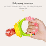 Baby Nipple Fresh Food Fruit Milk Feeding Bottles Learn Feeding Drinking Handle Teething Pacifier with Bell, S, M, L