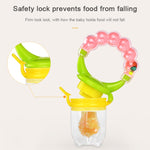 Baby Nipple Fresh Food Fruit Milk Feeding Bottles Learn Feeding Drinking Handle Teething Pacifier with Bell, S, M, L