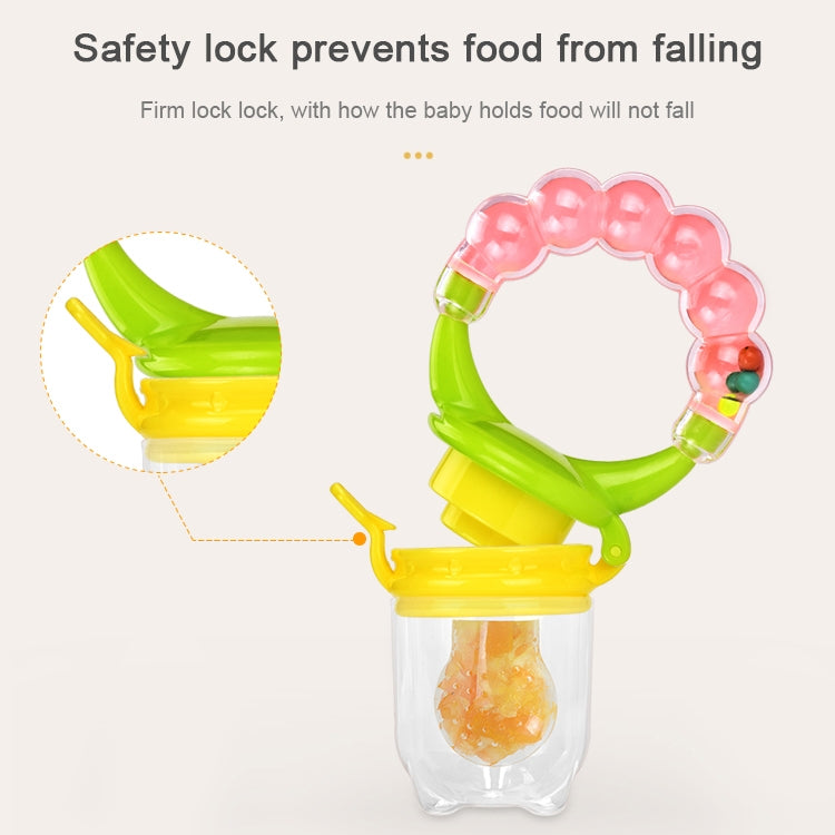 Baby Nipple Fresh Food Fruit Milk Feeding Bottles Learn Feeding Drinking Handle Teething Pacifier with Bell, S, M, L