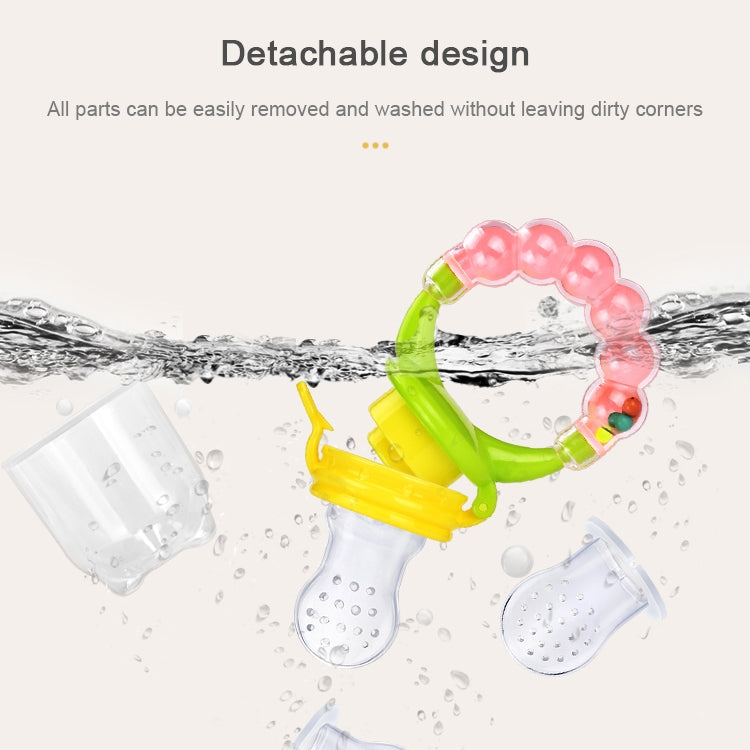 Baby Nipple Fresh Food Fruit Milk Feeding Bottles Learn Feeding Drinking Handle Teething Pacifier with Bell, S, M, L