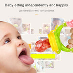 Baby Nipple Fresh Food Fruit Milk Feeding Bottles Learn Feeding Drinking Handle Teething Pacifier with Bell, S, M, L