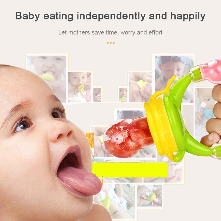 Baby Nipple Fresh Food Fruit Milk Feeding Bottles Learn Feeding Drinking Handle Teething Pacifier with Bell, S, M, L