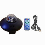 LED Water Wave Laser Starry Sky Projector Light USB Remote Control Bluetooth Voice Control Laser Light Rotating Magic Ball Light