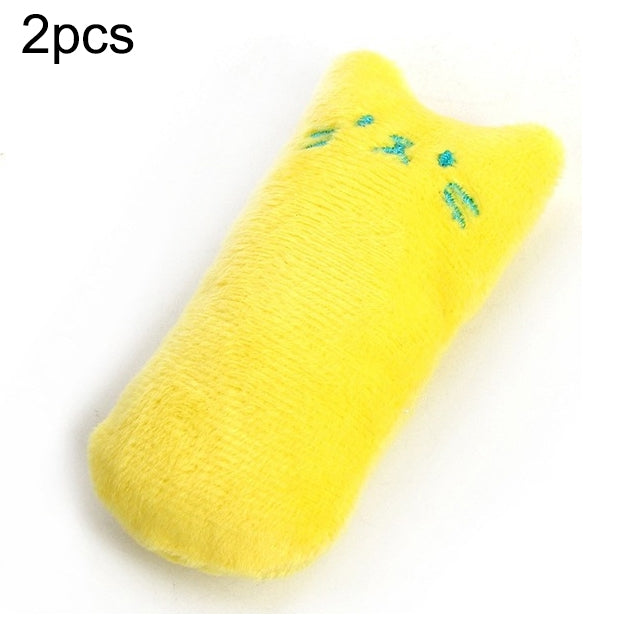 2 PCS Teeth Grinding Catnip Toys Funny Interactive Plush Cat Toy Pet Kitten Chewing Toy  Claws Thumb Bite Cat mint for Cats