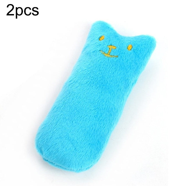 2 PCS Teeth Grinding Catnip Toys Funny Interactive Plush Cat Toy Pet Kitten Chewing Toy  Claws Thumb Bite Cat mint for Cats