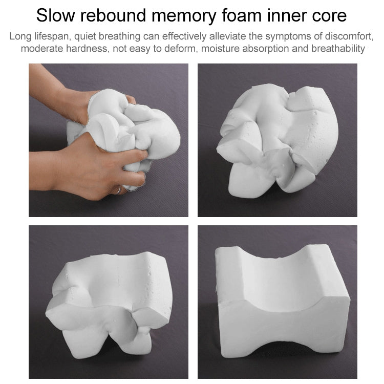 Orthopedic Memory Foam Knee Wedge Pillow for Sleeping Sciatica Back Hip Joint Pain Relief Contour Thigh Leg Pad Support Cushion, White, Grey grid, Navy Blue grid, White+bandage, Grey grid+bandage, Navy blue grid+bandage, The reversible gel+white       ...