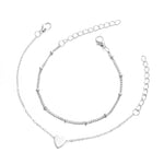 2 Sets Women Minimalist Small Love sharp Link Chain Bracelets, gold, silver