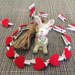 50 PCS Mini Red Heart Love Wooden Photo Paper Peg Pin Clothespin Craft Postcard Clips, Postcard Clips
