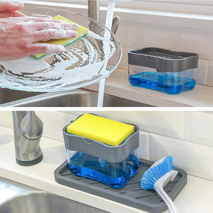 Press Soap Dispenser Kitchen Detergent Wash Presser, Gray
