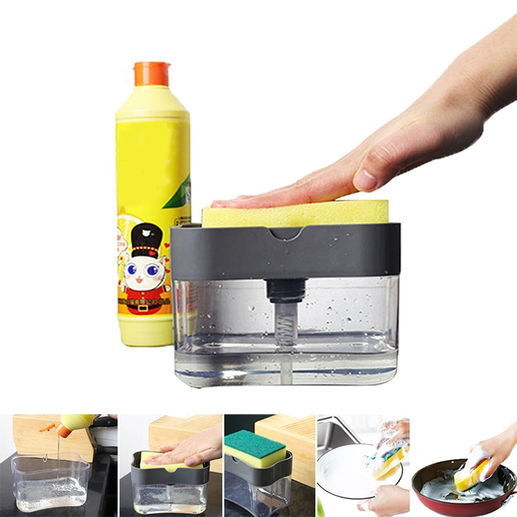 Press Soap Dispenser Kitchen Detergent Wash Presser, Gray