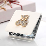 PU Leather Double-sided Folding Mirror Portable Mini Makeup Mirro