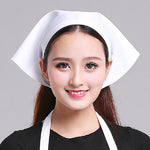 Waiter Men and Women Kitchen Work Turban Hat Triangle Scarf Chef Hat, Adjustable