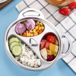 Children Household Stainless Steel Grid Cartoon Dinner Plate, Dinner Plate